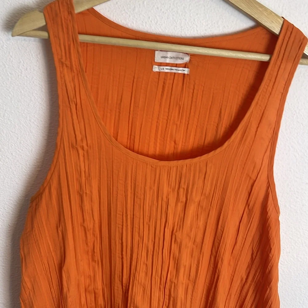 Urban Outfitters Orange Crinkle maxi dress L - Picture 3 of 6
